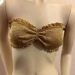 Gold Bandeau Bikini Top
